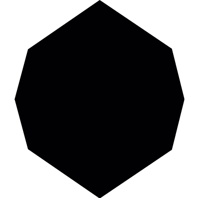 Black octagon shape vector logo