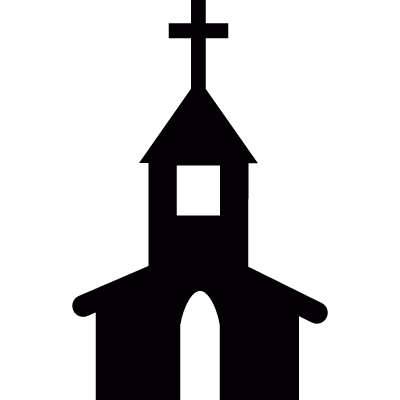 Church with steeple vector logo