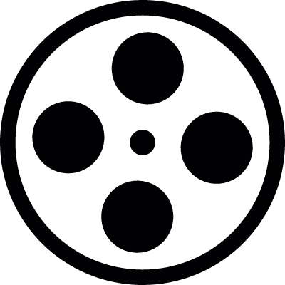 Film strip reel vector logo