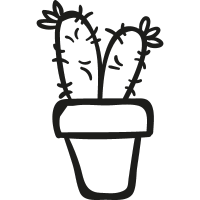 Two Cactus Plant in a Pot vector
