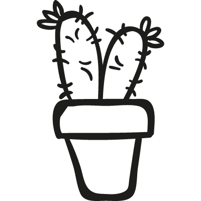 Two Cactus Plant in a Pot vector logo