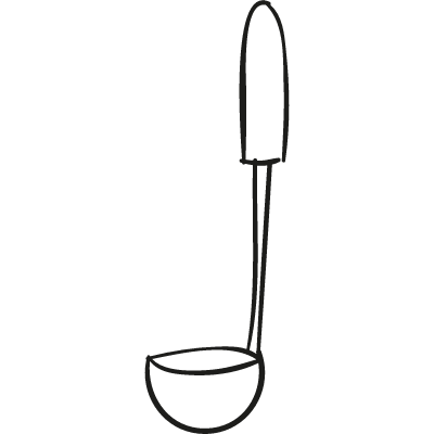 Ladle doodle vector logo