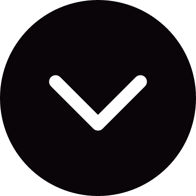 Small circular dark button with down thinny arrow vector logo