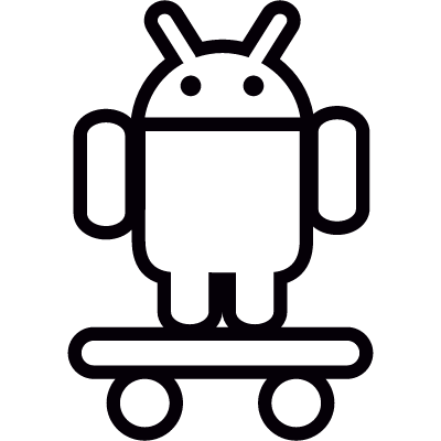 Android On Skateboard vector logo