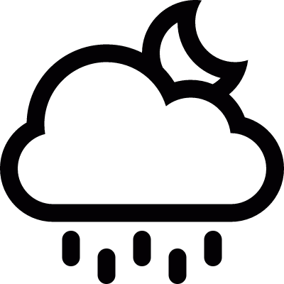 Rainy Cloud at night vector logo