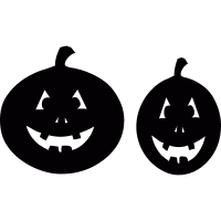 Two Smiling pumpkins vector