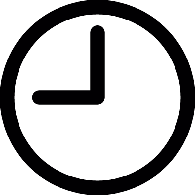 Round clock at nine oclock vector logo