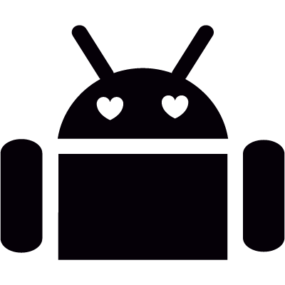 Android with Heart Eyes vector logo