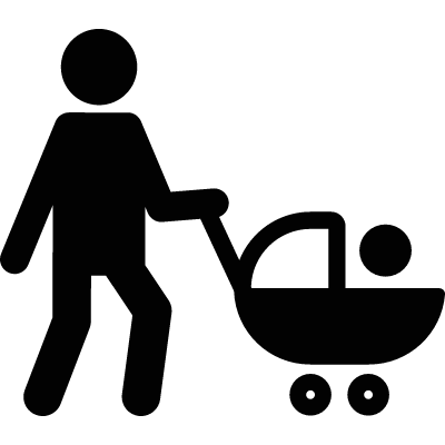 Man with Stroller vector logo