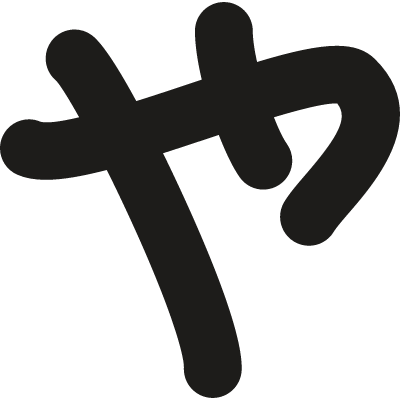 Simple Japanese kanji vector logo