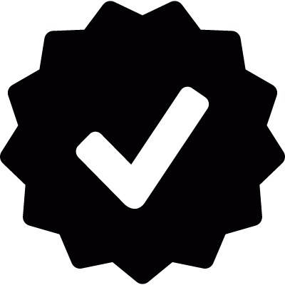 Approval symbol in badge vector logo