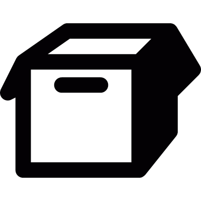 Open cardboard box vector logo