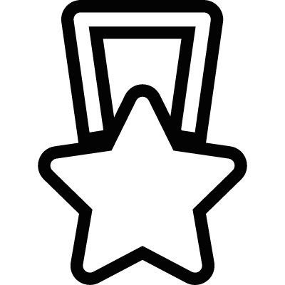 Star shaped medal vector logo