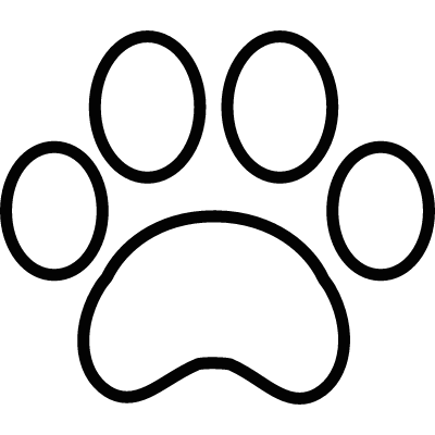 White paw print vector logo