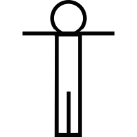 Standing man with arms raised vector