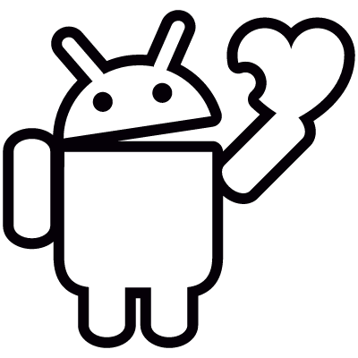 Android Holding Heart vector logo