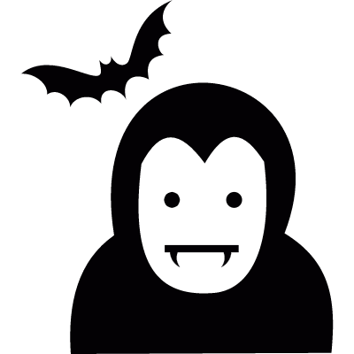 Vampire and bat vector logo