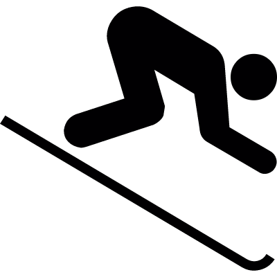 Skiing silhouette vector logo