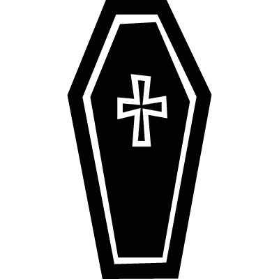 Cross on a coffin vector logo