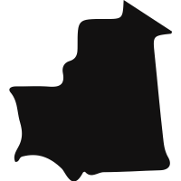 Mauritania black country map shape vector