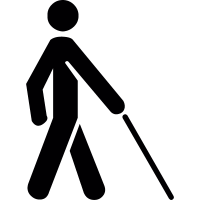 Blind man silhouette vector logo