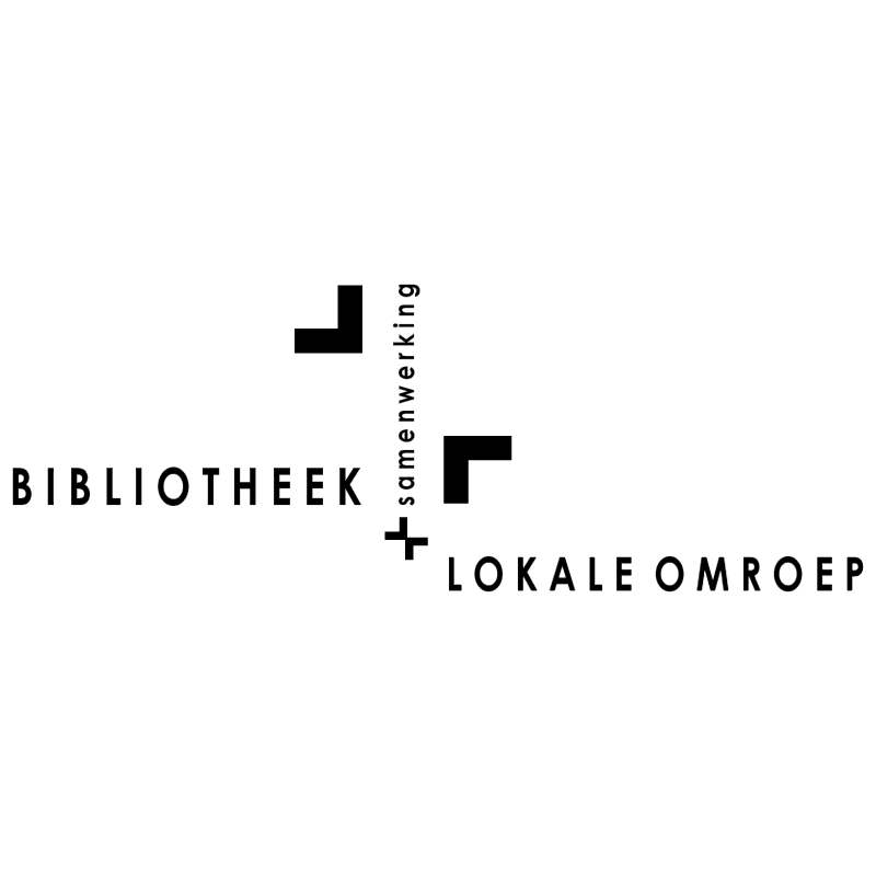 Samenwerking Bibliotheek en Lokale Omroep vector logo