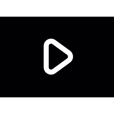 Play button inside a rectangle vector logo