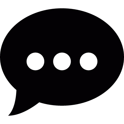 Speech bubble black vector logo