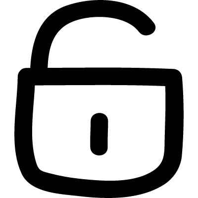 Open padlock vector logo