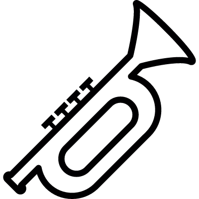 Trumpet, musical instrument, IOS 7 symbol vector logo