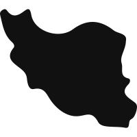 Iran black country map shape vector