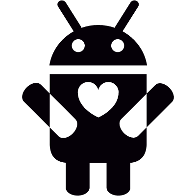 Android with Heart On Chest vector logo