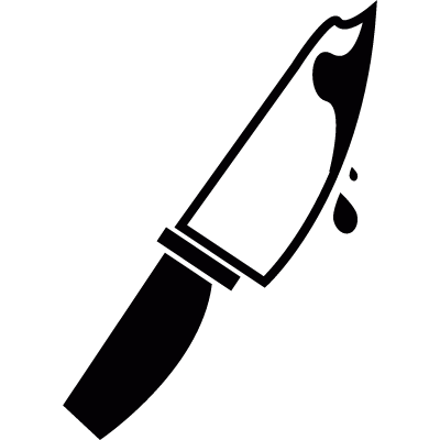 Knife with blood vector logo