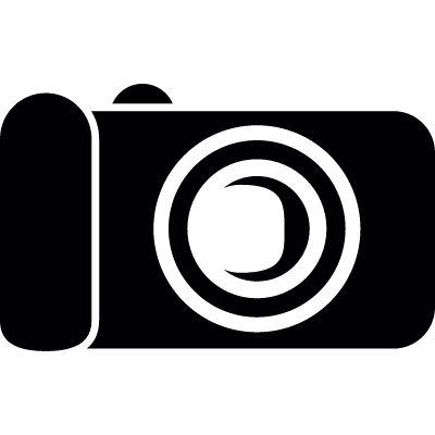 Black digital camera vector logo