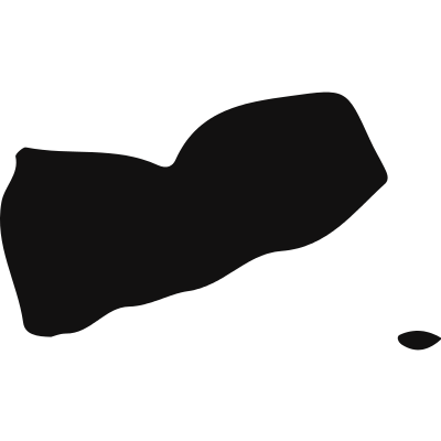 Yemen country black map shape vector logo
