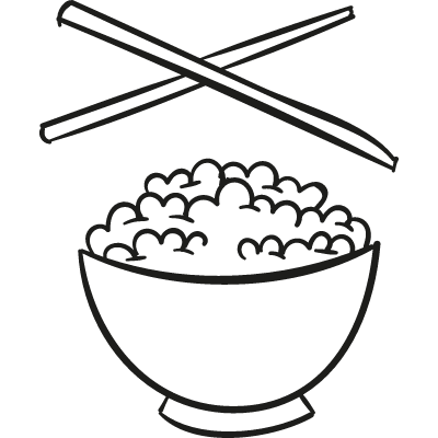 Chinese Rice with two Chopsticks vector logo