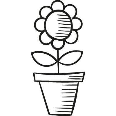 Pot with Flower vector logo
