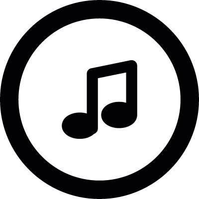 Musical note button vector logo