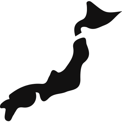 Japan black country map shape vector logo