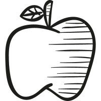 Drawing of an apple vector