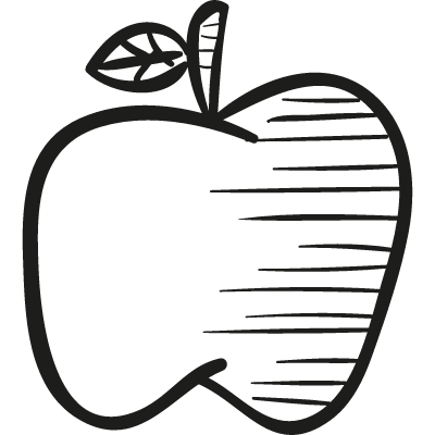 Drawing of an apple vector logo