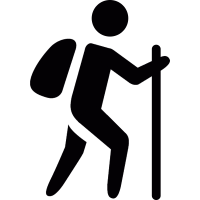 Man with bag and walking stick vector