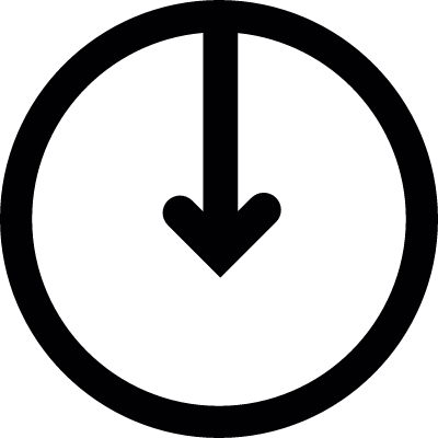 downwards arrow inside a circle vector logo