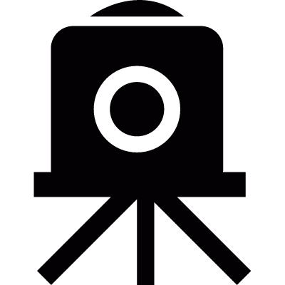 Antique photographic camera vector logo