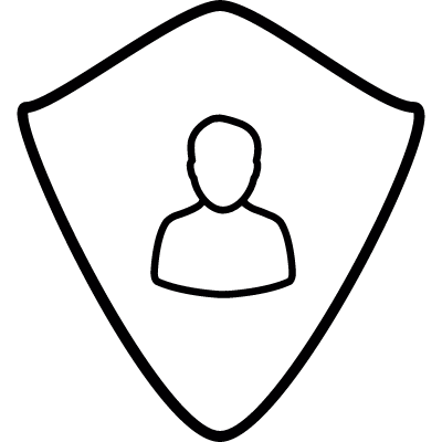 Shield user, IOS 7 interface symbol vector logo