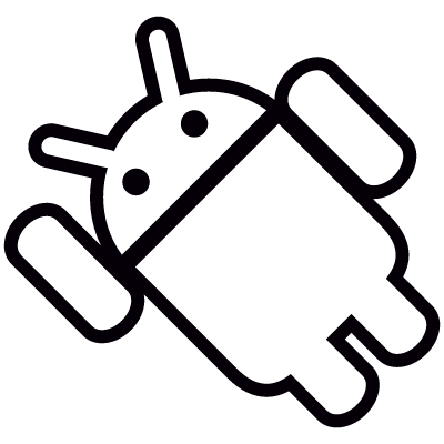 Android with Arm Up Inclined Left vector logo