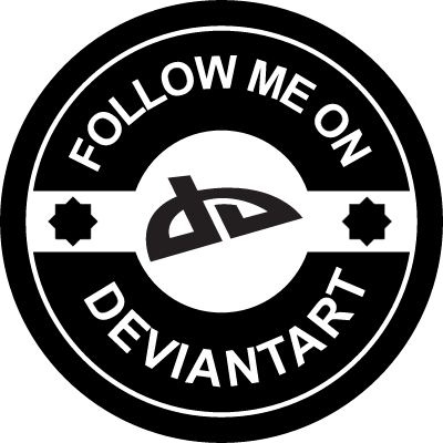Follow me on Deviantart social badge vector logo