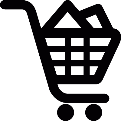 Full shopping cart vector logo