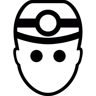 Miner with mining helmet vector logo