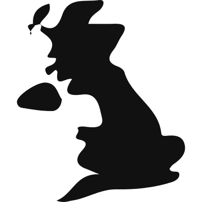 United Kingdom black country map shape vector logo